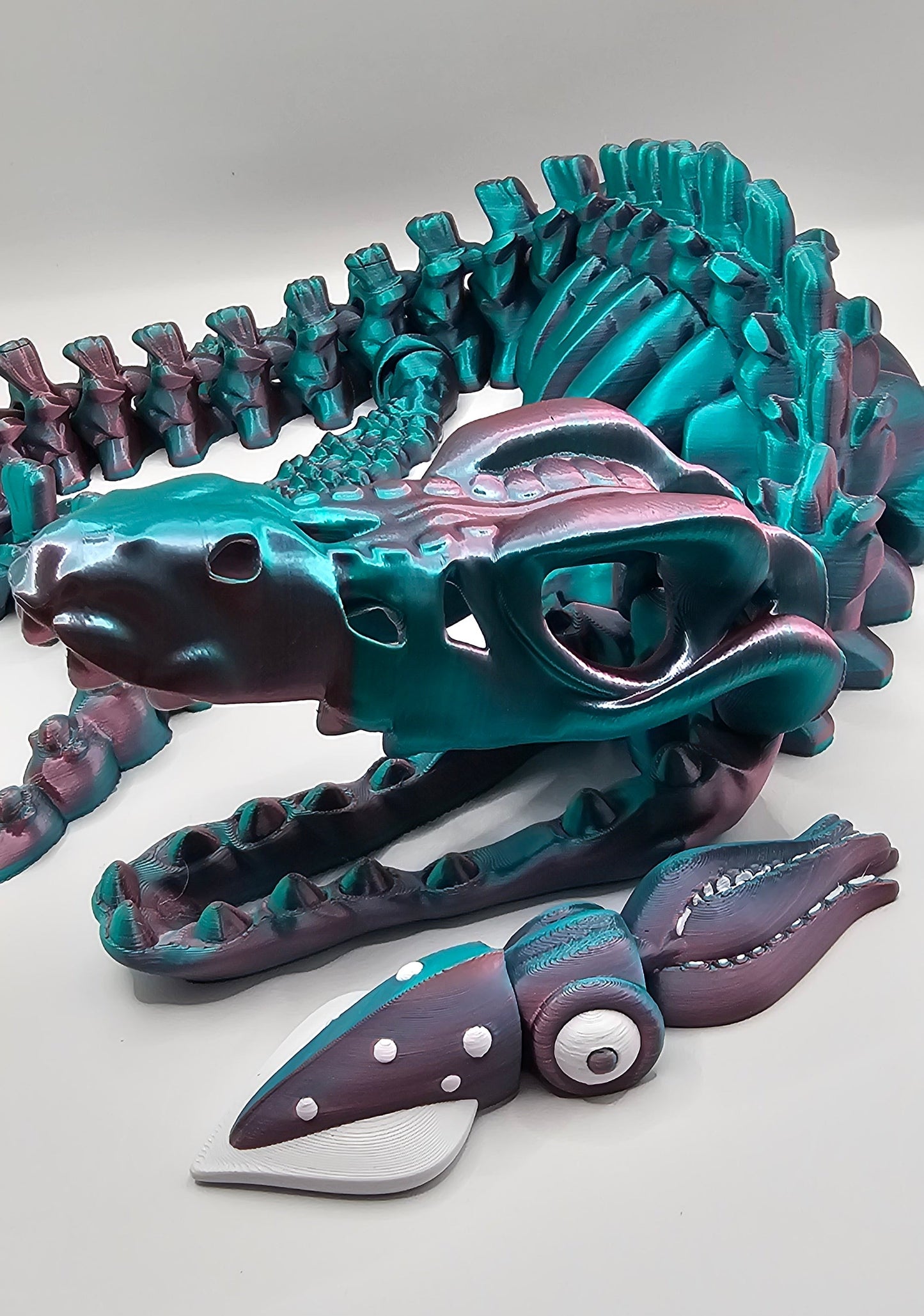 Mosasaurus Skeleton with Squid Snack
