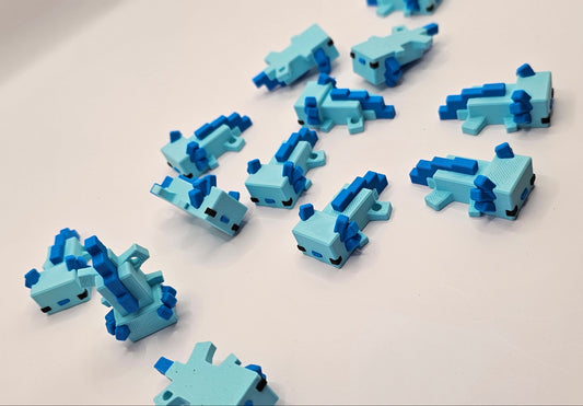 Blue Axolotl Keychain (Minecraft)