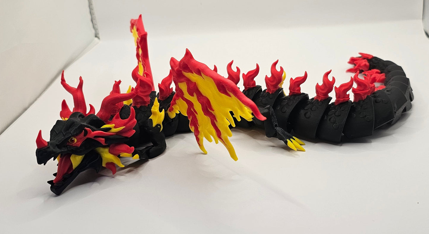 Fire and Flame Dragon - Articulated